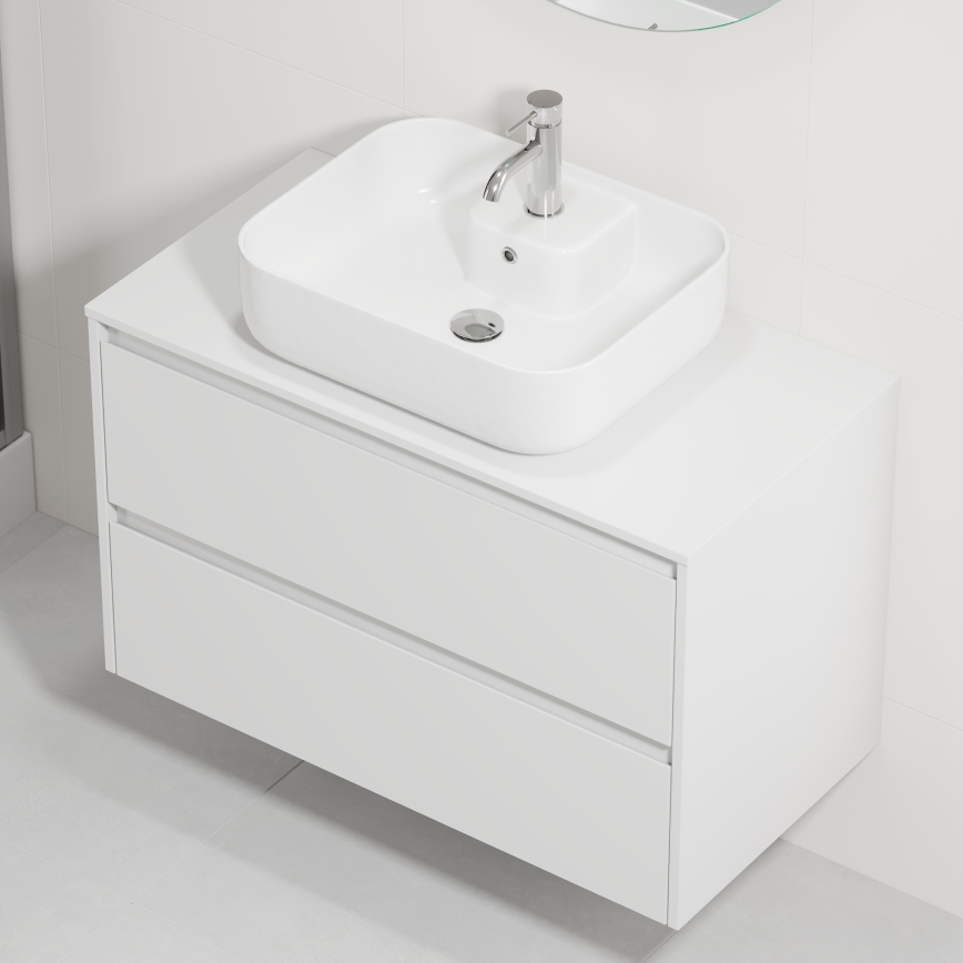 Mobile da bagno con lavabo TRONDHEIM/KRISTIANSAND 90x57x46 cm bianco