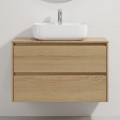 Mobile da bagno con lavabo TRONDHEIM/KRISTIANSAND 90x57x46 cm rovere/bianco