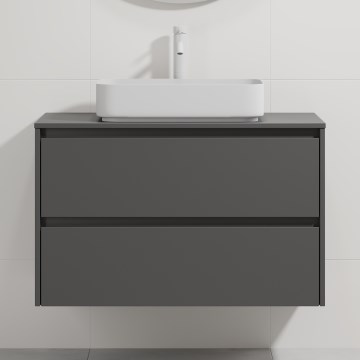 Mobile da bagno con lavabo TRONDHEIM/LJORDAL 90x57x46 cm antracite/bianco