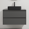 Mobile da bagno con lavabo TRONDHEIM/LJORDAL 90x57x46 cm antracite/nero