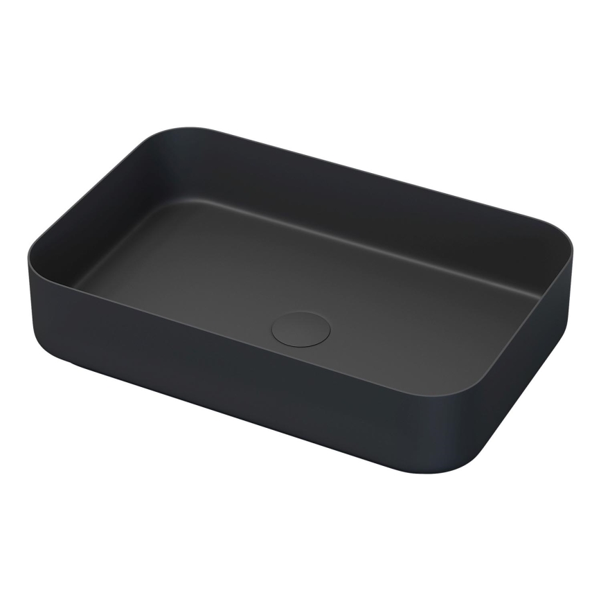 Mobile da bagno con lavabo TRONDHEIM/LJORDAL 90x57x46 cm antracite/nero