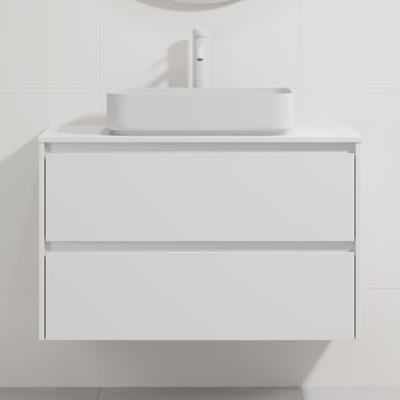 Mobile da bagno con lavabo TRONDHEIM/LJORDAL 90x57x46 cm, bianco