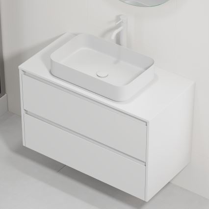 Mobile da bagno con lavabo TRONDHEIM/LJORDAL 90x57x46 cm, bianco