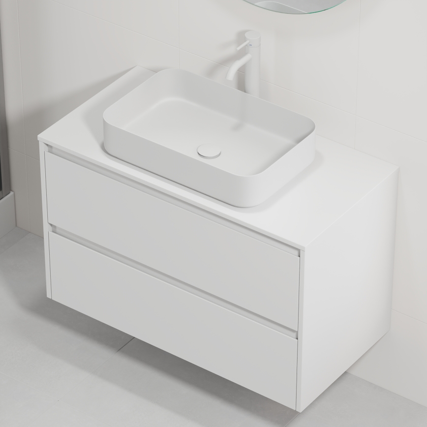 Mobile da bagno con lavabo TRONDHEIM/LJORDAL 90x57x46 cm, bianco