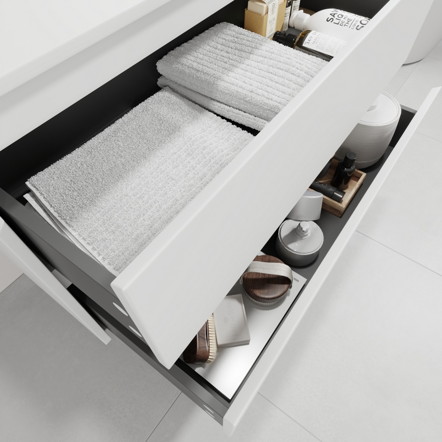 Mobile da bagno con lavabo TRONDHEIM/LJORDAL 90x57x46 cm bianco/nero