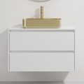 Mobile da bagno con lavabo TRONDHEIM/LJORDAL 90x57x46 cm bianco/ottone