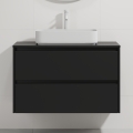 Mobile da bagno con lavabo TRONDHEIM/LJORDAL 90x57x46 cm nero/bianco