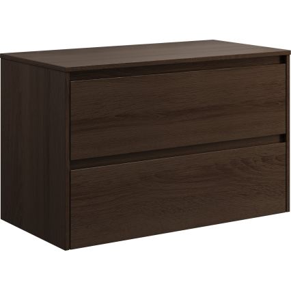 Mobile da bagno con lavabo TRONDHEIM/LJORDAL 90x57x46 cm noce/nero