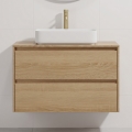 Mobile da bagno con lavabo TRONDHEIM/LJORDAL 90x57x46 cm rovere/bianco