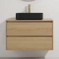 Mobile da bagno con lavabo TRONDHEIM/LJORDAL 90x57x46 cm rovere/nero
