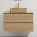 Mobile da bagno con lavabo TRONDHEIM/LJORDAL 90x57x46 cm rovere/ottone