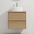 Mobile da bagno con lavabo TRONDHEIM/VIKEDAL 60 x 57 x 46 cm rovere/bianco