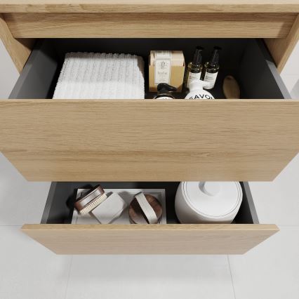 Mobile da bagno con lavabo TRONDHEIM/VIKEDAL 60 x 57 x 46 cm rovere/bianco