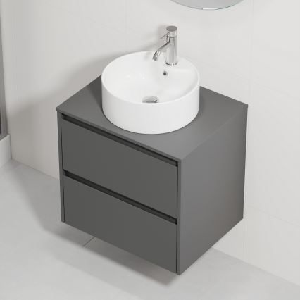 Mobile da bagno con lavabo TRONDHEIM/VIKEDAL 60x57x46 cm antracite/bianco