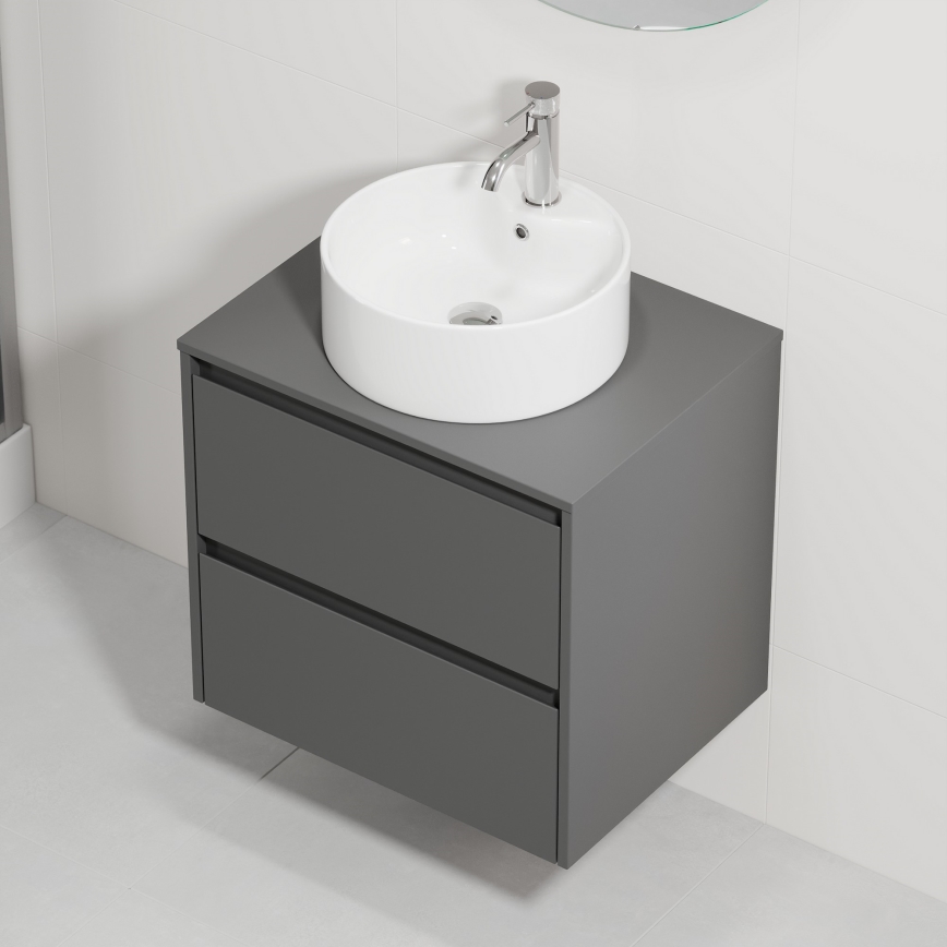 Mobile da bagno con lavabo TRONDHEIM/VIKEDAL 60x57x46 cm antracite/bianco