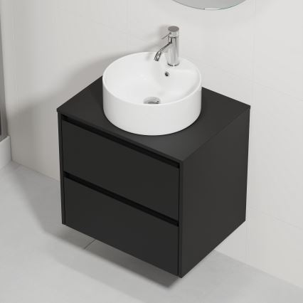 Mobile da bagno con lavabo TRONDHEIM/VIKEDAL 60x57x46 cm nero/bianco