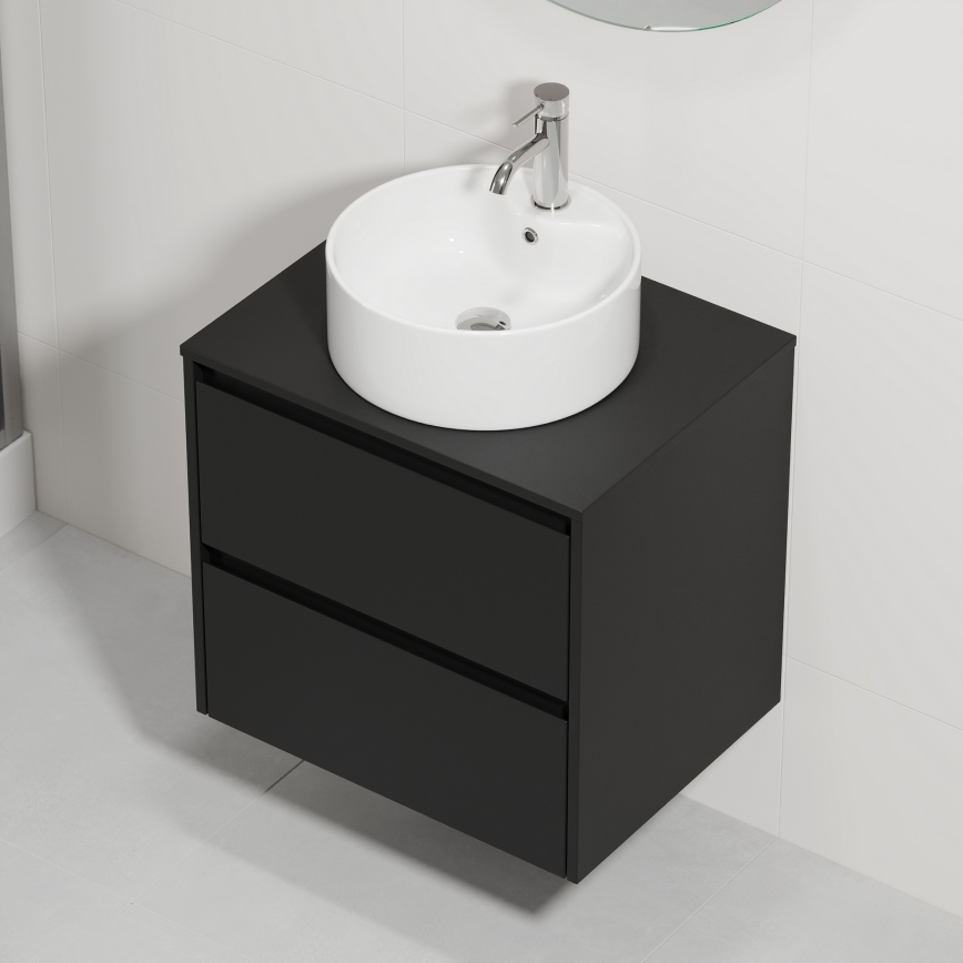 Mobile da bagno con lavabo TRONDHEIM/VIKEDAL 60x57x46 cm nero/bianco