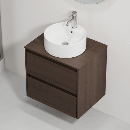 Mobile da bagno con lavabo TRONDHEIM/VIKEDAL 60x57x46 cm noce/bianco