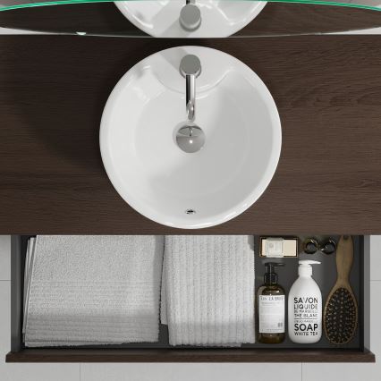 Mobile da bagno con lavabo TRONDHEIM/VIKEDAL 60x57x46 cm noce/bianco