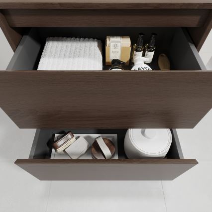 Mobile da bagno con lavabo TRONDHEIM/VIKEDAL 60x57x46 cm noce/bianco
