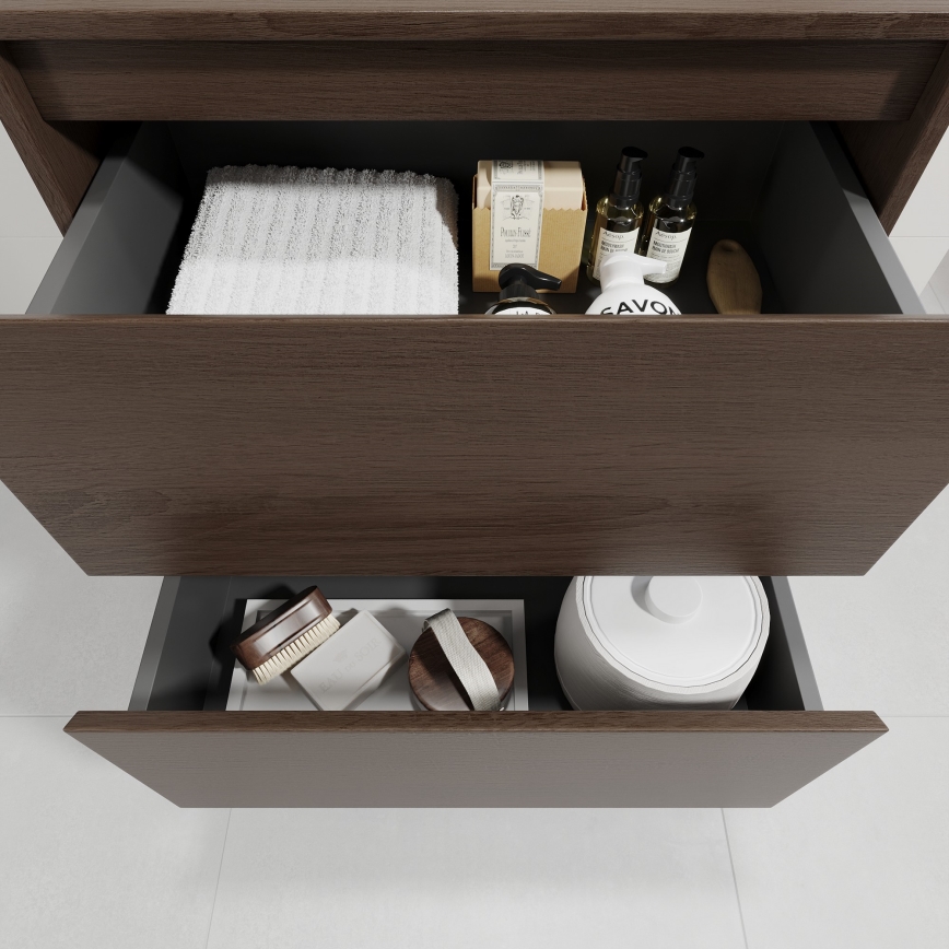 Mobile da bagno con lavabo TRONDHEIM/VIKEDAL 60x57x46 cm noce/bianco