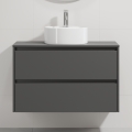 Mobile da bagno con lavabo TRONDHEIM/VIKEDAL 90x57x46 cm antracite/bianco