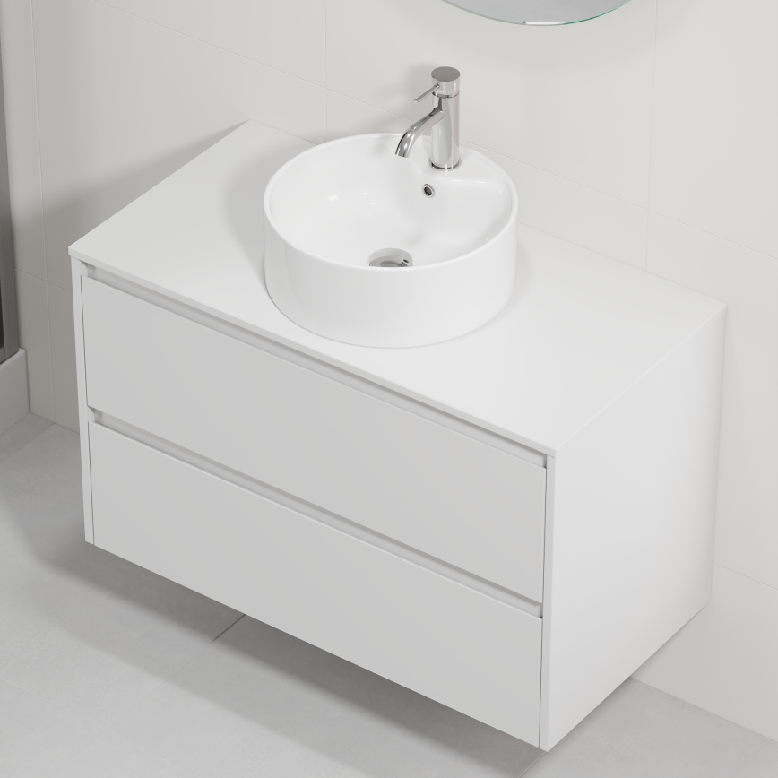 Mobile da bagno con lavabo TRONDHEIM/VIKEDAL 90x57x46 cm, bianco