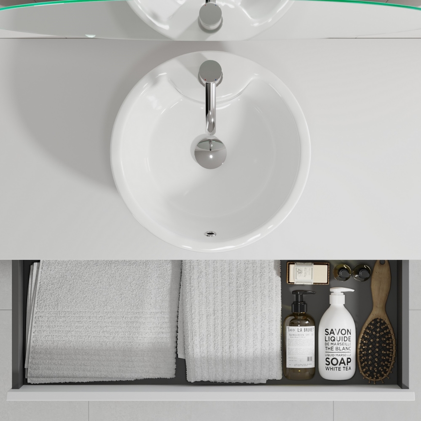 Mobile da bagno con lavabo TRONDHEIM/VIKEDAL 90x57x46 cm, bianco