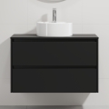 Mobile da bagno con lavabo TRONDHEIM/VIKEDAL 90x57x46 cm nero/bianco