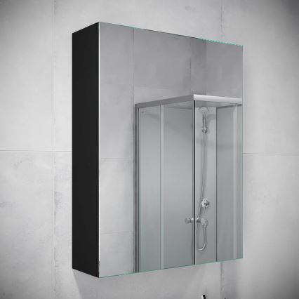 Mobile da bagno con specchio HENRY 65x50 cm nero