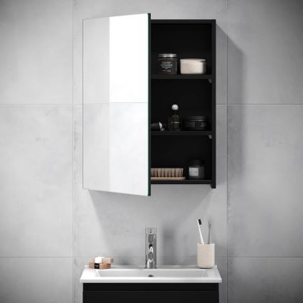 Mobile da bagno con specchio HENRY 65x50 cm nero