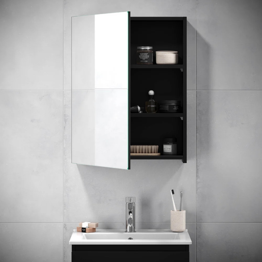 Mobile da bagno con specchio HENRY 65x50 cm nero