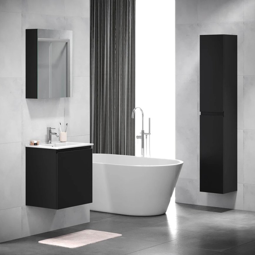 Mobile da bagno con specchio HENRY 65x50 cm nero