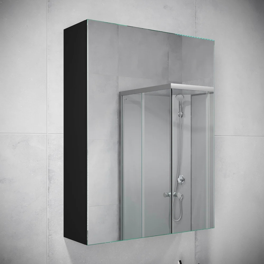 Mobile da bagno con specchio KENWOOD 65x50 cm, nero