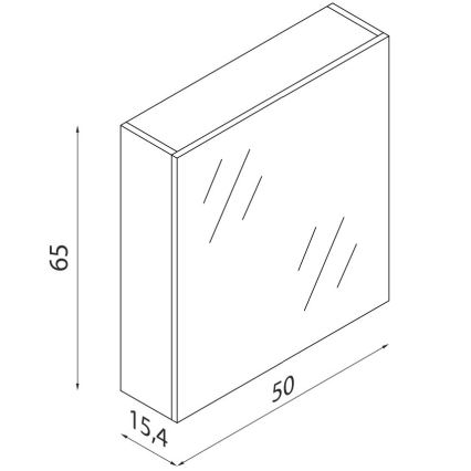 Mobile da bagno con specchio KENWOOD 65x50 cm, nero