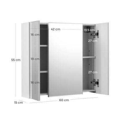 Mobile da bagno con specchio SKY bianco