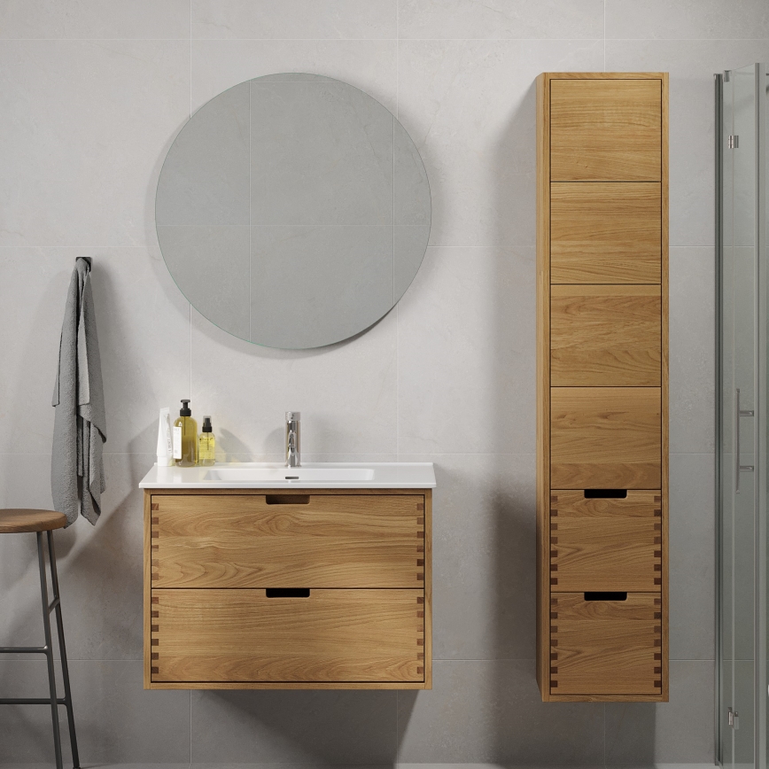 Mobile da bagno GRIBSKOV 175 cm beige/rovere