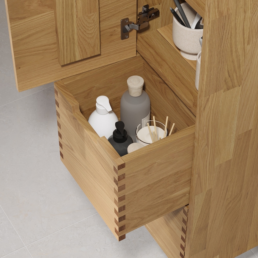 Mobile da bagno GRIBSKOV 175 cm beige/rovere