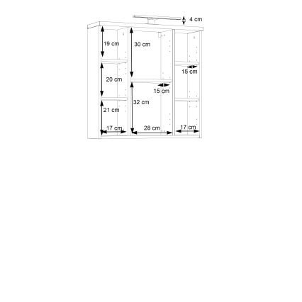 Mobile da bagno sospeso con specchio VENOM antracite/marrone