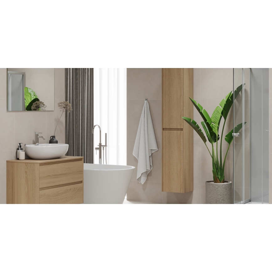 Mobile da bagno TRONDHEIM 174 cm in rovere