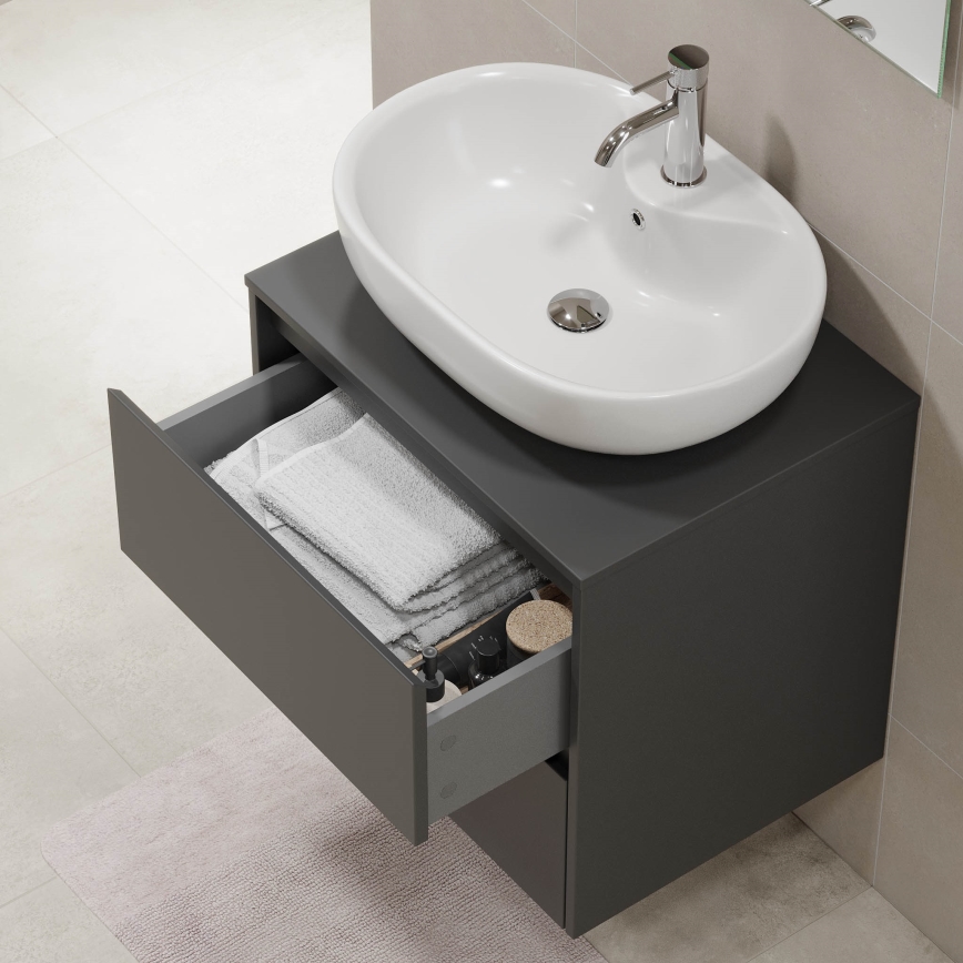 Mobile da bagno TRONDHEIM per lavabo 60 cm antracite