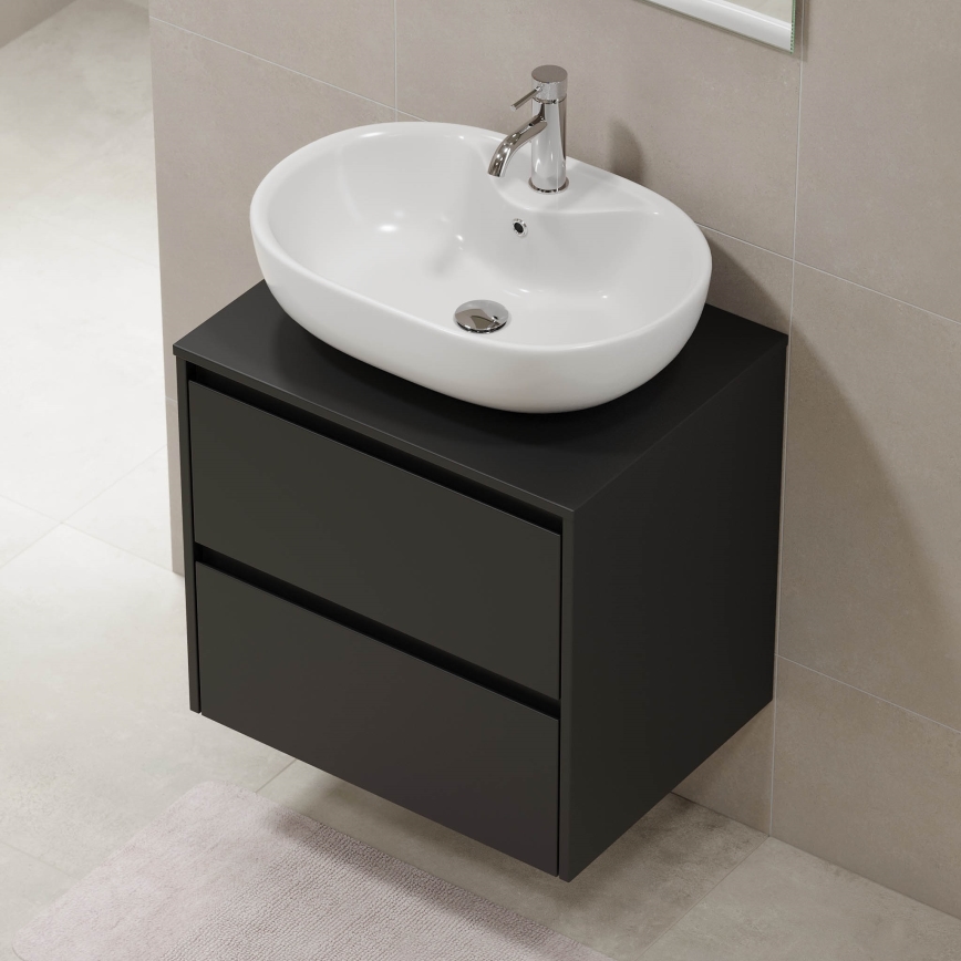 Mobile da bagno TRONDHEIM per lavabo 60 cm, nero