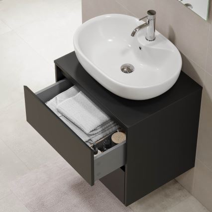Mobile da bagno TRONDHEIM per lavabo 60 cm, nero
