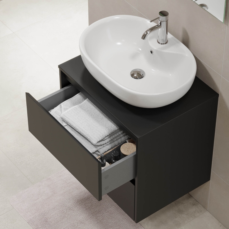Mobile da bagno TRONDHEIM per lavabo 60 cm, nero