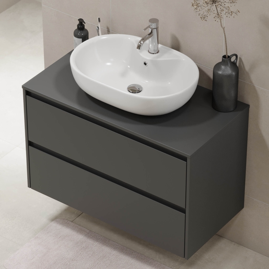 Mobile da bagno TRONDHEIM per lavabo 90 cm, antracite