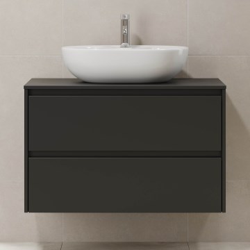 Mobile da bagno TRONDHEIM per lavabo 90 cm nero