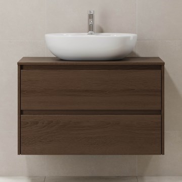 Mobile da bagno TRONDHEIM per lavabo 90x57x46 cm noce