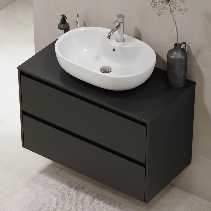 Mobile da bagno TRONDHEIM per lavabo da 90 cm, nero