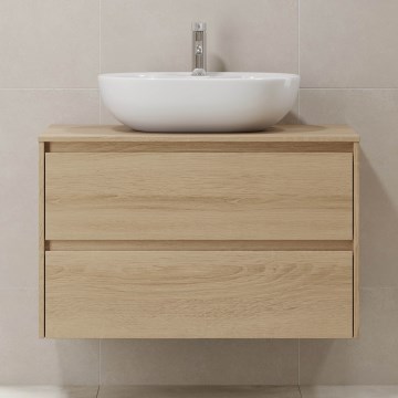 Mobile da bagno TRONDHEIM per lavabo da 90 cm, rovere
