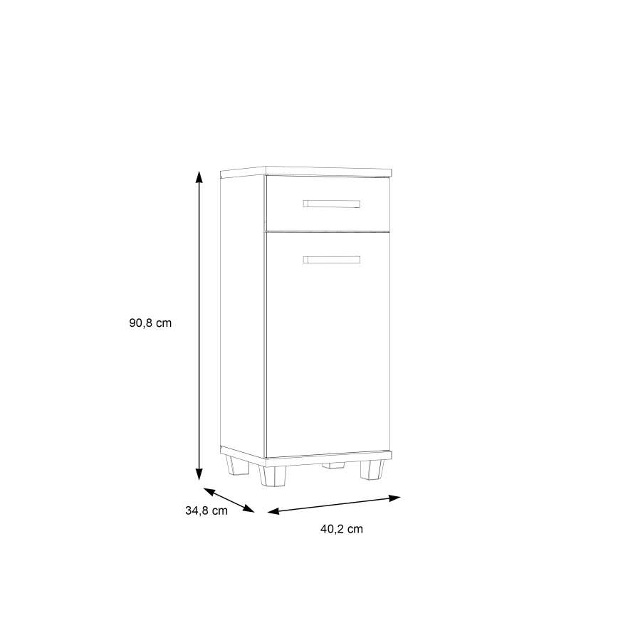 Mobile da bagno VENOM antracite/marrone